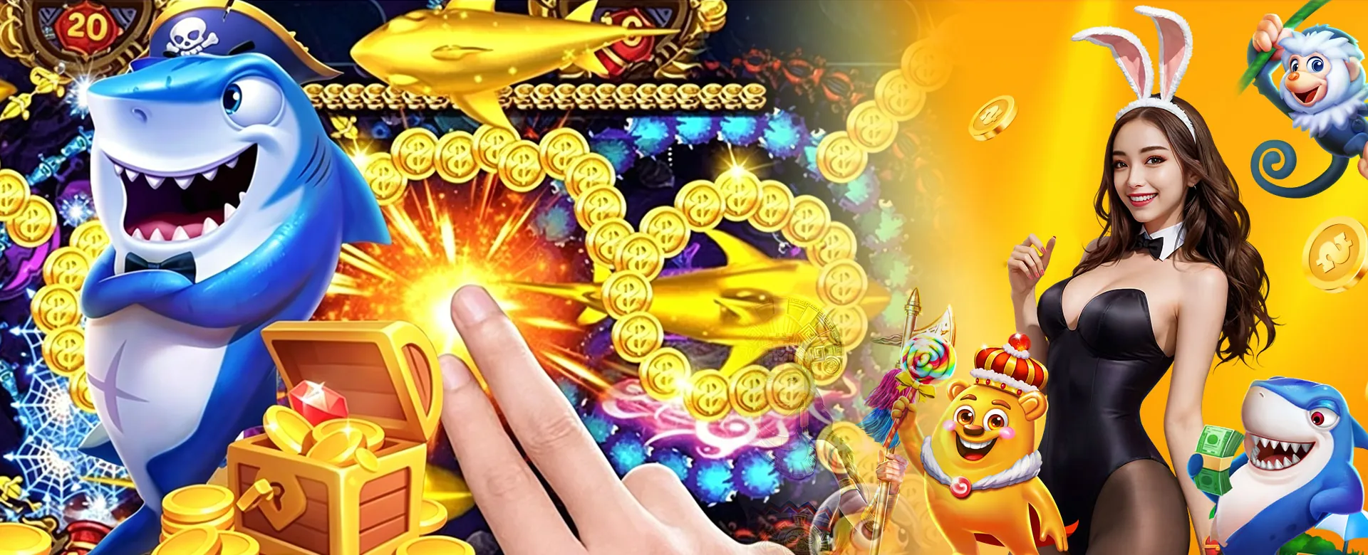 Super Arcade hero banner featuring exciting arcade games and big wins